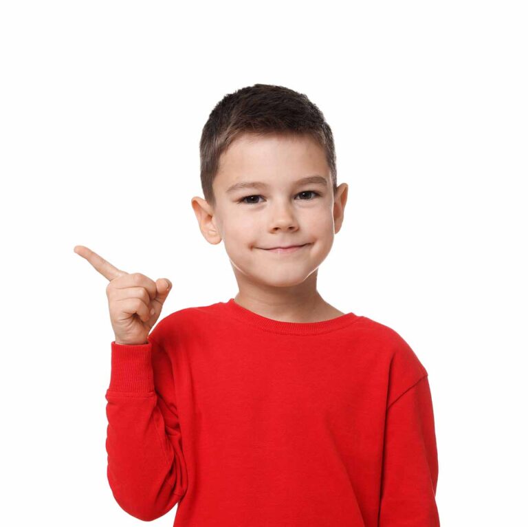 Smiling Preschool-Age Child In A Red Shirt