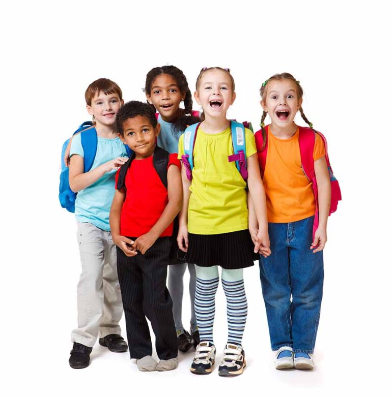 Group Of School-Age Children Wearing Backpacks